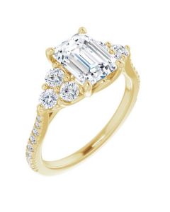 The Bella 2.39ct Emerald Accented Engagement Ring-Yellow-14k Gold-I