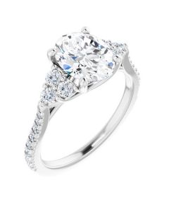 The Bella 2.37ct Lab Grown Oval Accented Engagement Ring-White-14k Gold-I