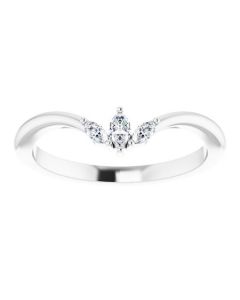 0.12ct Diamond Marquise Trilogy Ring in Gold-White-I