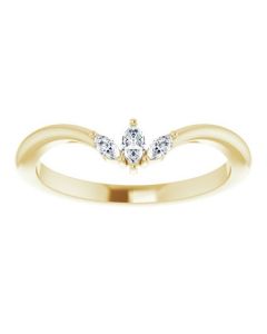0.12ct Diamond Marquise Trilogy Ring in Gold-Yellow-I
