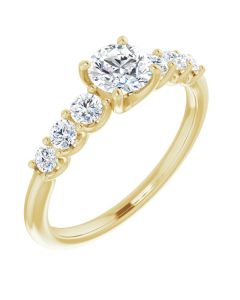 The Hallie 0.82ct Lab Grown Diamond U Claw Ring in Gold-Yellow-10k Gold-I