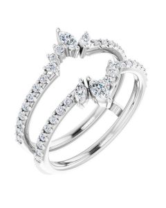 0.62ct Diamond Marquise Engagement Ring Enhancer in Gold-White-Diamond-I