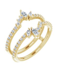 0.62ct Diamond Marquise Engagement Ring Enhancer in Gold-Yellow-Diamond-I