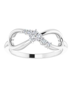 0.12ct Diamond Infinity Style Ring in Gold-White-I
