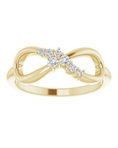 0.12ct Diamond Infinity Style Ring in Gold-Yellow-I