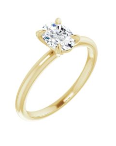 The Emma 0.75ct Lab Grown Oval Solitaire Engagement Ring-Yellow-10k Gold-I