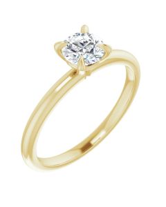 The Emma 0.50ct Lab Grown Round Solitaire Engagement Ring-Yellow-10k Gold-I