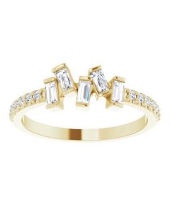 0.33ct Diamond Scattered Baguette Ring in Gold-Yellow-I