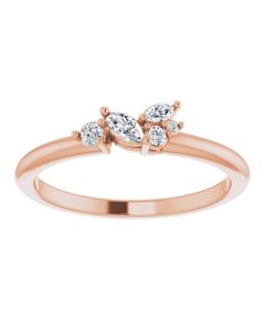 0.20ct Diamond Cluster Ring in Gold-Rose-I