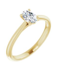 The Alice 0.50ct Lab Grown Oval Solitaire Engagement Ring-Yellow-14k Gold-I