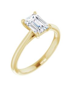 The Alice 1.00ct Lab Grown Emerald Solitaire Engagement Ring-Yellow-14k Gold-I