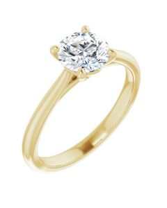 The Alice 1.00ct Lab Grown Round Solitaire Engagement Ring-Yellow-14k Gold-I