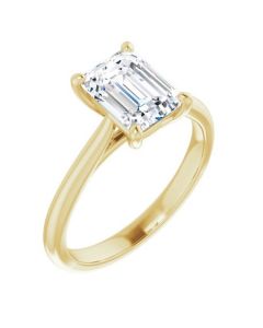 The Alice 2.00ct Emerald Solitaire Engagement Ring-Yellow-14k Gold-I