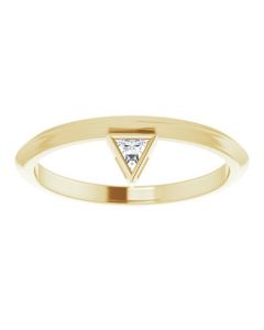 0.06ct Diamond Trillion Stacking Ring in Gold-Yellow-I