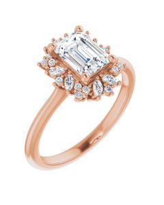 The Angelica 1.48ct Lab Grown Marquise Halo Ring in Gold-Rose-10k Gold-I