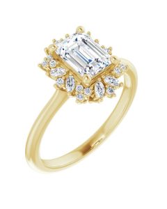 The Angelica 1.48ct Lab Grown Marquise Halo Ring in Gold-Yellow-10k Gold-I