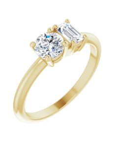 0.80ct Lab Grown Diamond 2 Stone Ring in Gold-Yellow-10k Gold-I