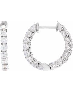 2.20ct Inside Out Lab Grown Diamond Hoop Earrings-White