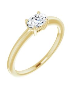 0.50ct Lab Grown Diamond East to West Solitaire Ring -Yellow-10k Gold-I