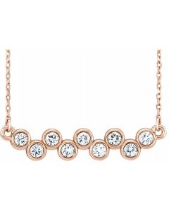 0.54ct Lab Grown Diamond Droplets Necklace in Gold-Rose