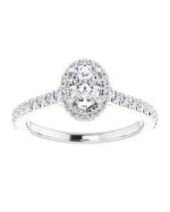 The Natasha 0.90ct Oval Hidden Diamond Engagement Ring-White-14k Gold-I