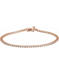 0.90ct Lab Grown Diamond Tennis Bracelet -Rose-14k Gold