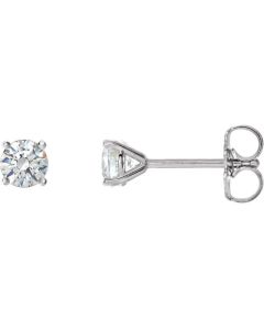 2ct Lab Grown Diamond Martini Style Solitaire Earrings in Gold-White