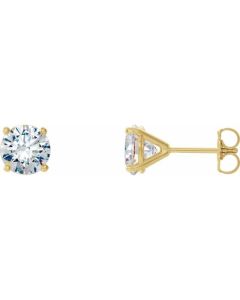 0.80ct Lab Grown Diamond Martini Style Solitaire Earrings in Gold-Yellow