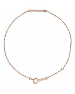 Pave Diamond Bar Bracelet in Gold-Rose