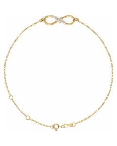 0.12ct Diamond Accented Infinity Bracelet in Gold-Yellow