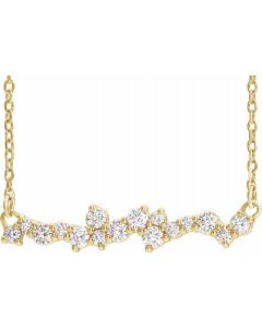 0.36ct Lab Grown Diamond Scattered Necklace -Yellow