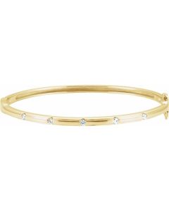 0.25ct Diamond Accented Bangle in Gold-Yellow