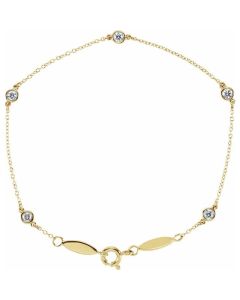 0.33ct Lab Diamond Station Necklace in Gold-Yellow