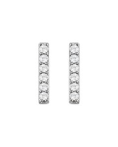 0.10ct Diamond Bar Stud Earrings in Gold-White
