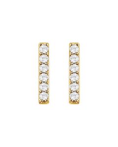 0.10ct Diamond Bar Stud Earrings in Gold-Yellow