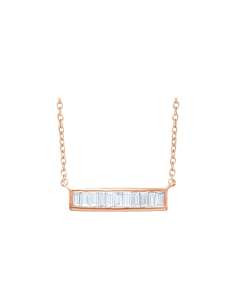 0.26ct Diamond Baguette Necklace in Gold-Rose