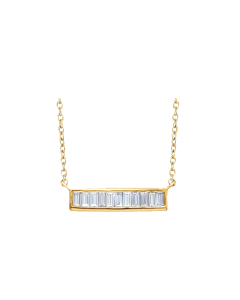 0.26ct Diamond Baguette Necklace in Gold-Yellow