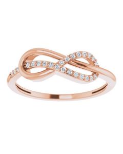 0.10ct Diamond Infinity Knot Ring in Gold-Rose-I
