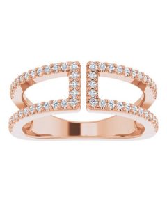 0.33ct Diamond H Ring in Gold-Rose-I
