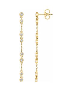 0.30ct Diamond Drop Chain Earrings in Gold-Yellow