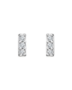 0.05ct Diamond Bar Stud Earrings in Gold-White
