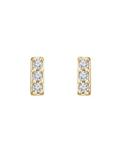 0.05ct Diamond Bar Stud Earrings in Gold-Yellow