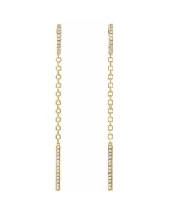 0.25ct Diamond Hoop Chain Earrings in Gold-Yellow