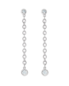 0.20 Diamond Drop Chain Earrings in Gold-White