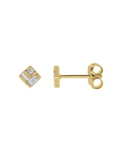 0.16ct Diamond Square Earrings in Gold-Yellow