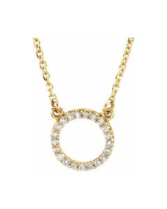 0.10ct Diamond Circle Necklace in Gold-Yellow