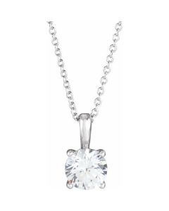 0.50ct Lab Grown Diamond Round Solitaire Necklace in 14k White Gold