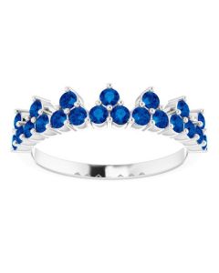 0.73ct Blue Sapphire Crown Ring in Gold