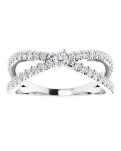 0.48ct Diamond Accented Crisscross Ring in Gold-White-Lab Grown Diamond-I