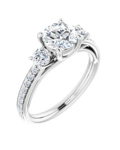 The Ava 1.52ct Round Trilogy Lab Grown Diamond Engagement Ring